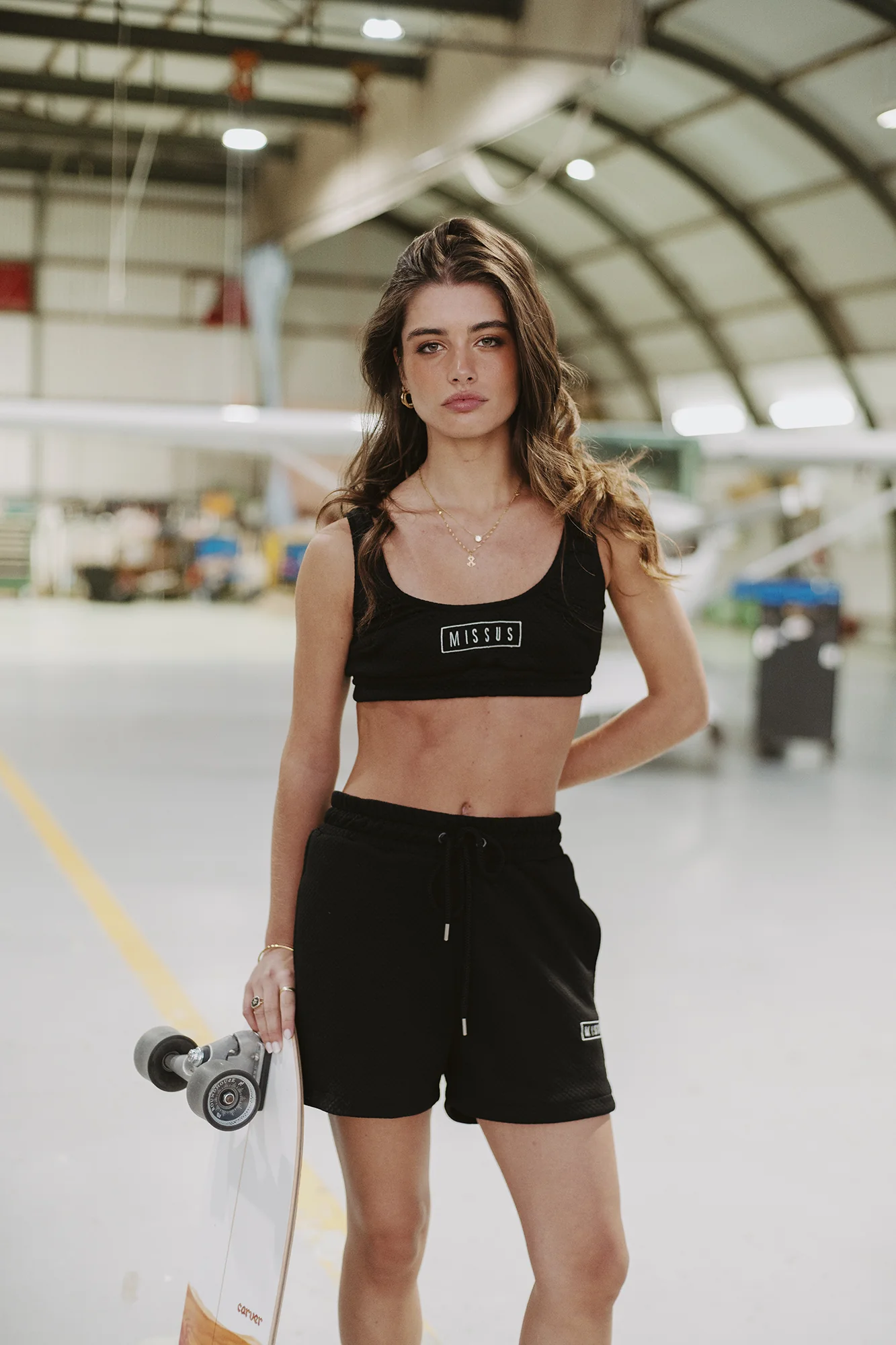 BLACK TRACKSUIT QUILTED CROP TOP - Image 6